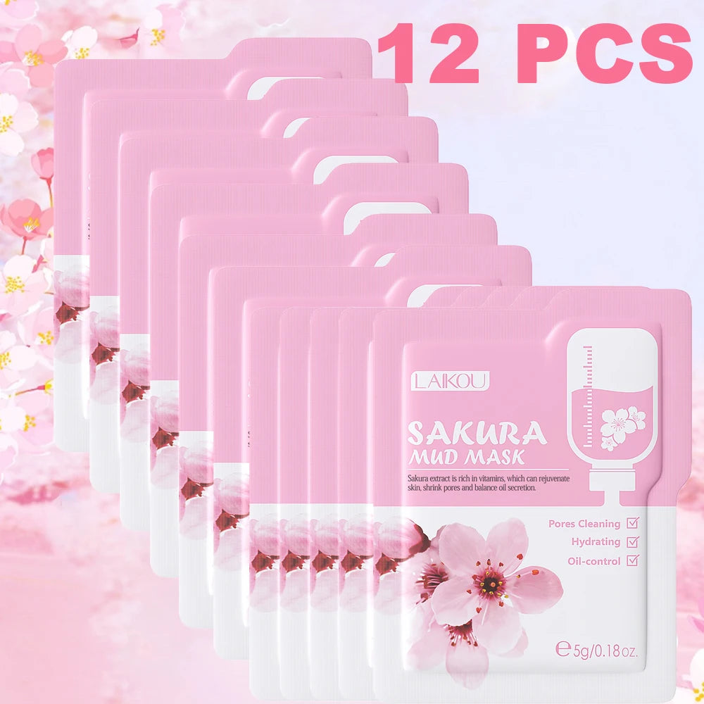 Kit Maschera Fango Sakura 10pz - Pori Perfetti & Anti-Punti Neri