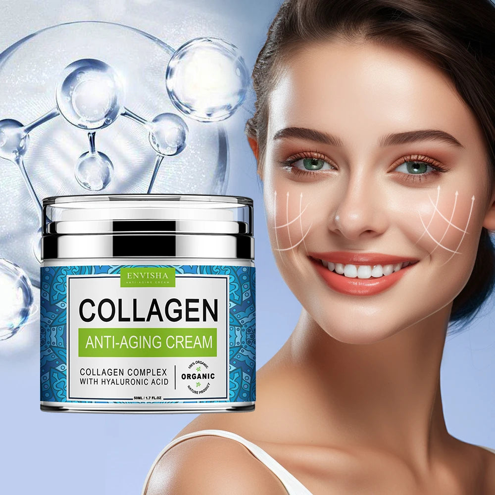 Crema Collagene + Acido Ialuronico ENVISHA - Anti-Rughe Profonde Rimpolpante Giorno/Notte | Scelta Top