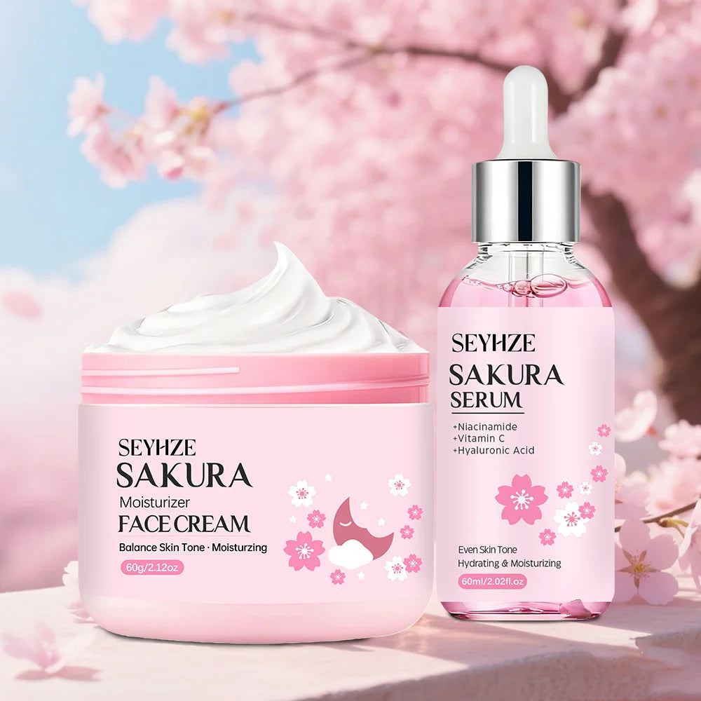 Kit Essenza + Crema Collagene Sakura SEYHZE - Effetto Lifting & Anti-Rughe