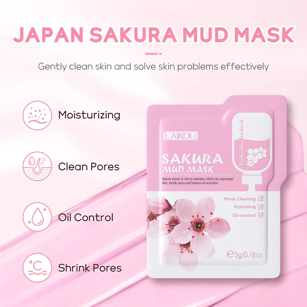 Kit Maschera Fango Sakura 10pz - Pori Perfetti & Anti-Punti Neri