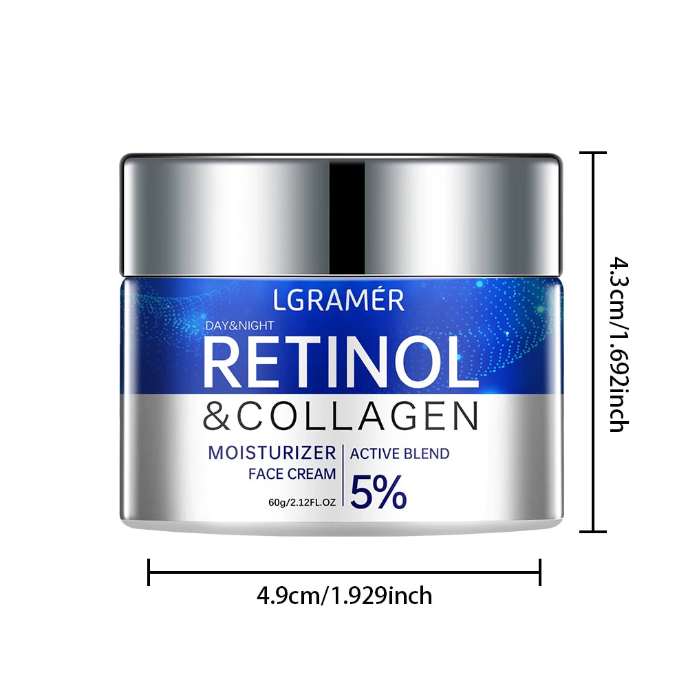 Crema Retinolo 5% + Collagene LGRAMER - Anti-Rughe Giorno e Notte, Rassodante Uomo Donna | Scelta Top