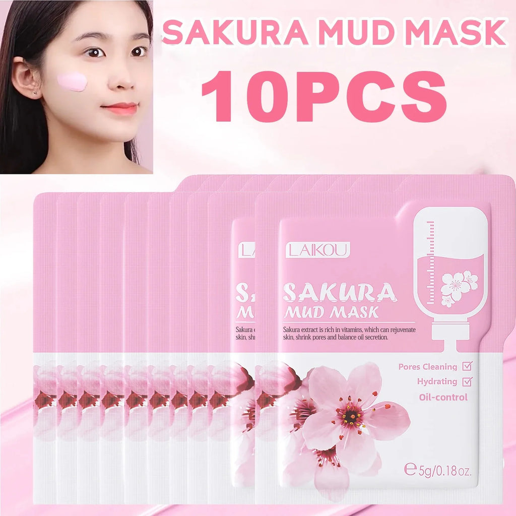 Kit Maschera Fango Sakura 10pz - Pori Perfetti & Anti-Punti Neri