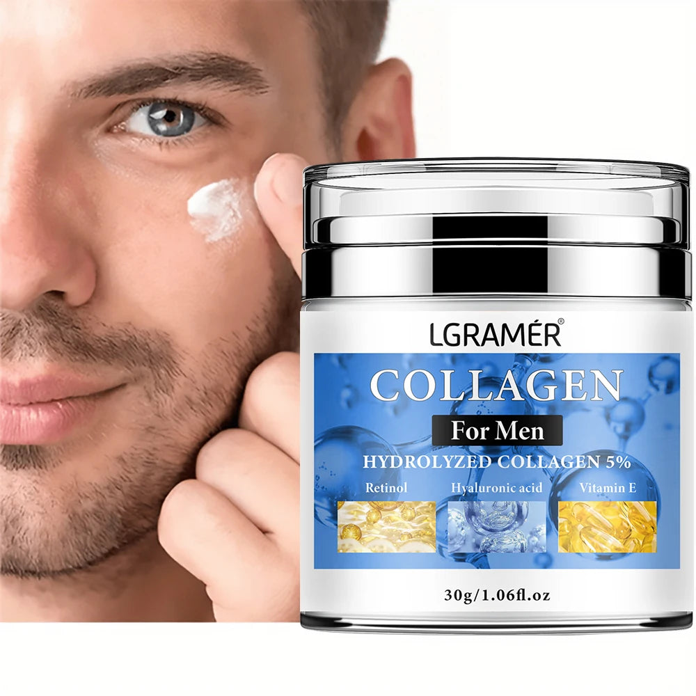 Crema Uomo Collagene Rassodante Viso e Collo - Anti-Età Idratazione 24H | Scelta Top