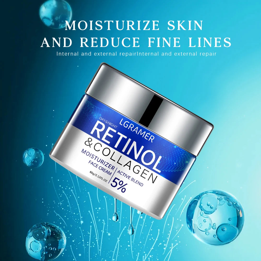 Crema Retinolo 5% + Collagene LGRAMER - Anti-Rughe Giorno e Notte, Rassodante Uomo Donna | Scelta Top