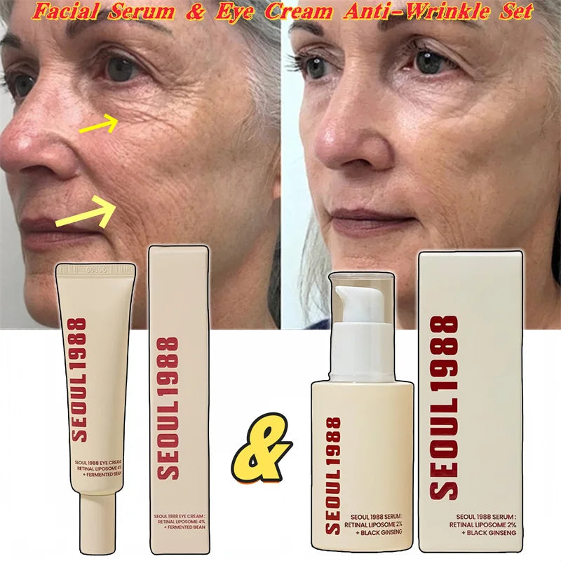 Kit SEOUL 1988 - Crema Occhi Retinal 4% + Siero Retinol Ginseng | Anti-Rughe Estremo K-Beauty | Scelta Top