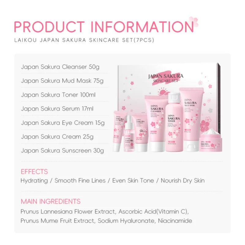 Kit Sakura Coreano Premium - K-Beauty Idratazione Profonda & Glass Skin
