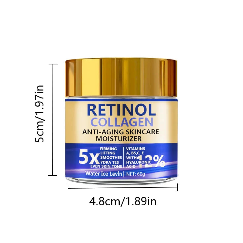 Crema Retinolo 2% + Collagene 5x Advanced - Anti-Rughe Giorno e Notte, Rassodante Unisex 60g | Scelta Top