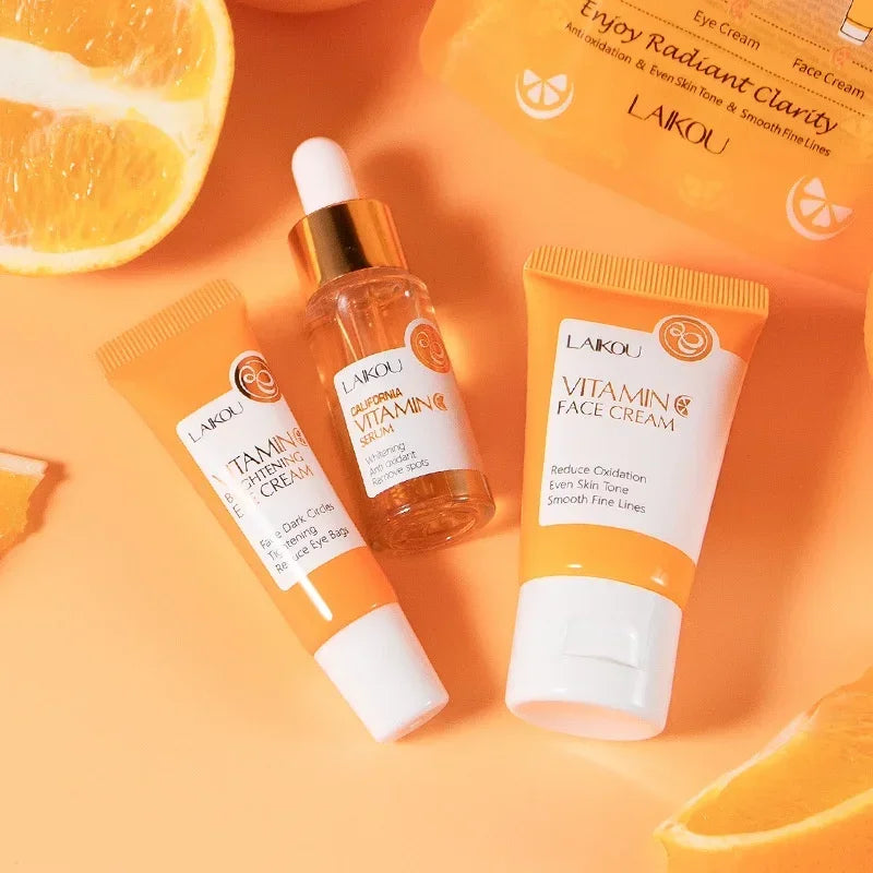 Kit Vitamina C LAIKOU Spa 3pz - Trattamento Illuminante Viso: Detergente + Siero + Crema | Scelta Top