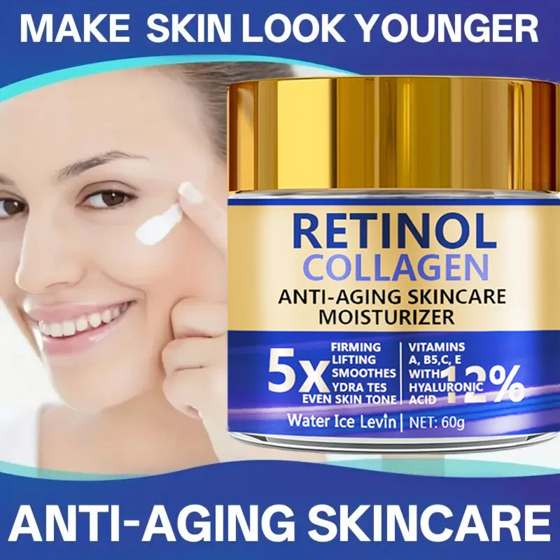 Crema Retinolo 2% + Collagene 5x Advanced - Anti-Rughe Giorno e Notte, Rassodante Unisex 60g | Scelta Top