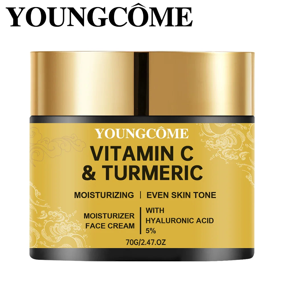Crema Viso Vitamina C & Curcuma - Illuminante Anti-Macchie, Whitening Naturale Unisex | Scelta Top