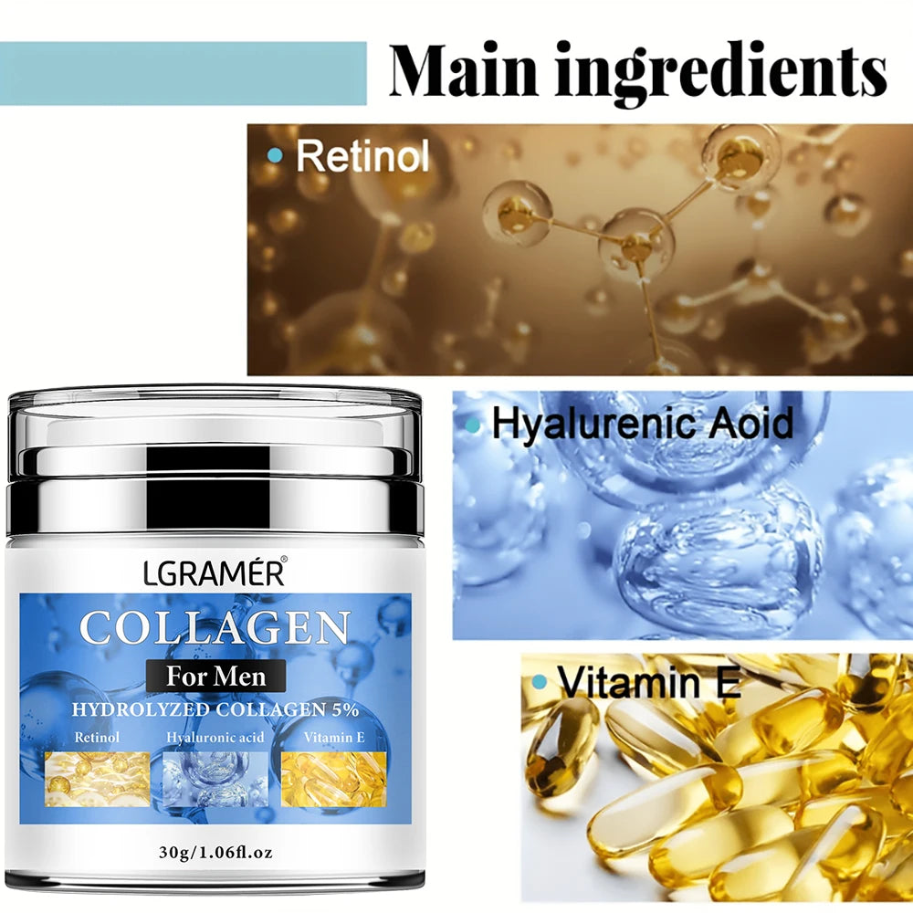 Crema Uomo Collagene Rassodante Viso e Collo - Anti-Età Idratazione 24H | Scelta Top