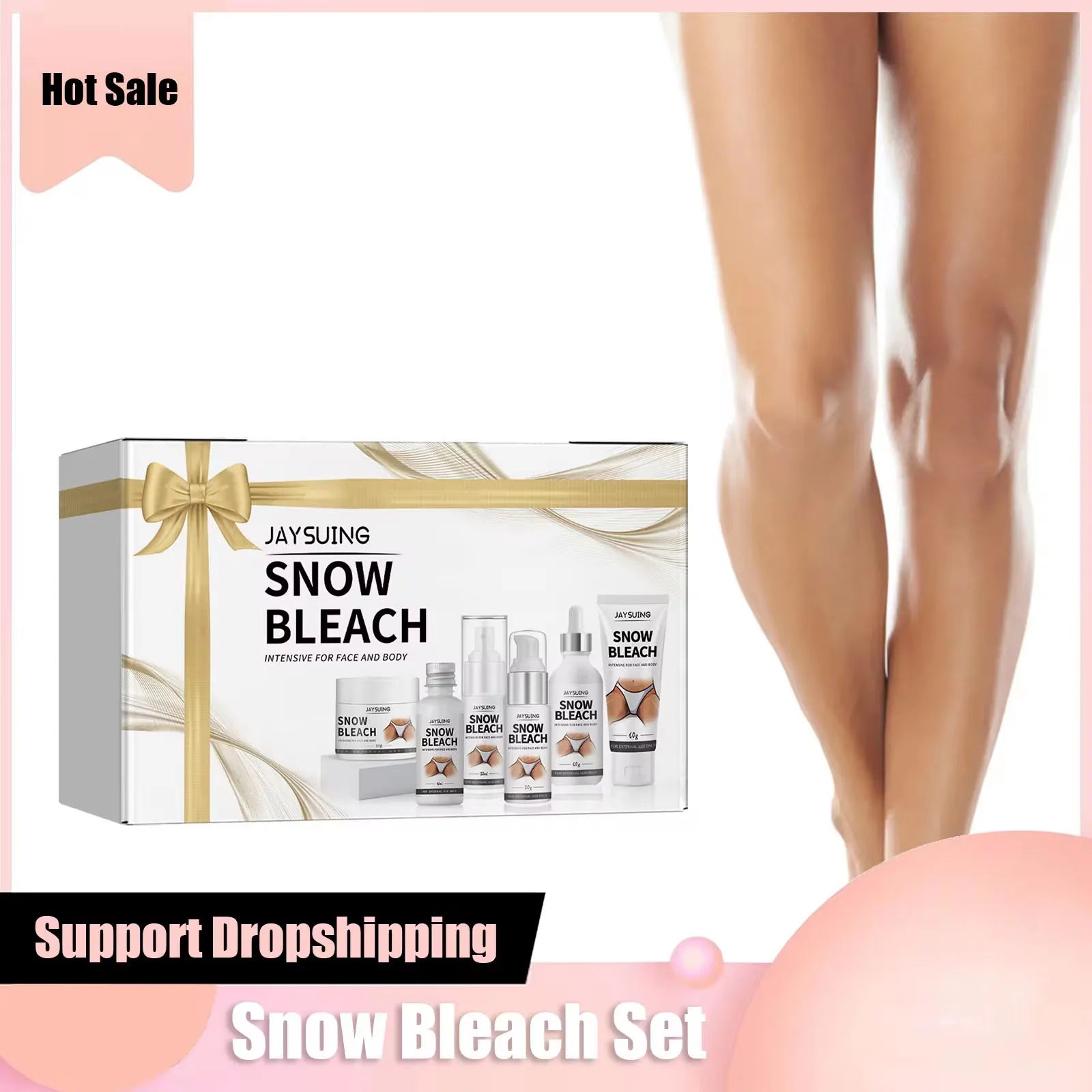 Kit Snow Glow JAYSUING - Trattamento Illuminante Zone Scure Corpo: Ascelle, Ginocchia, Inguine | Scelta Top