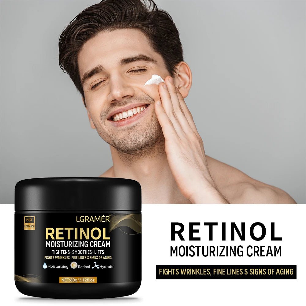 Crema Viso Uomo Retinolo LGRAMER - Anti-Rughe, Anti-Età, Idratante Forte Pelle Maschile | Scelta Top