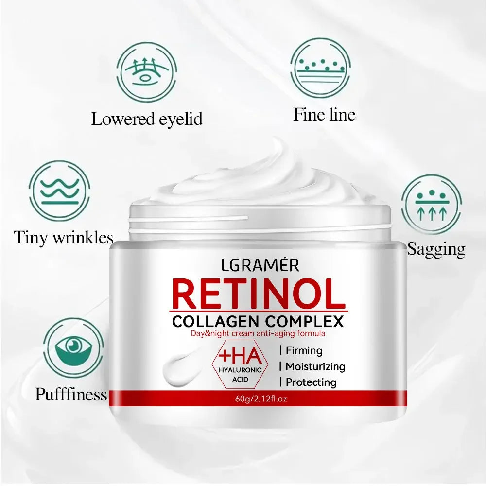 Crema Retinolo + Collagene + Acido Ialuronico LGRAMÉR - Lifting 3-in-1 Anti-Rughe Giorno e Notte | Scelta Top