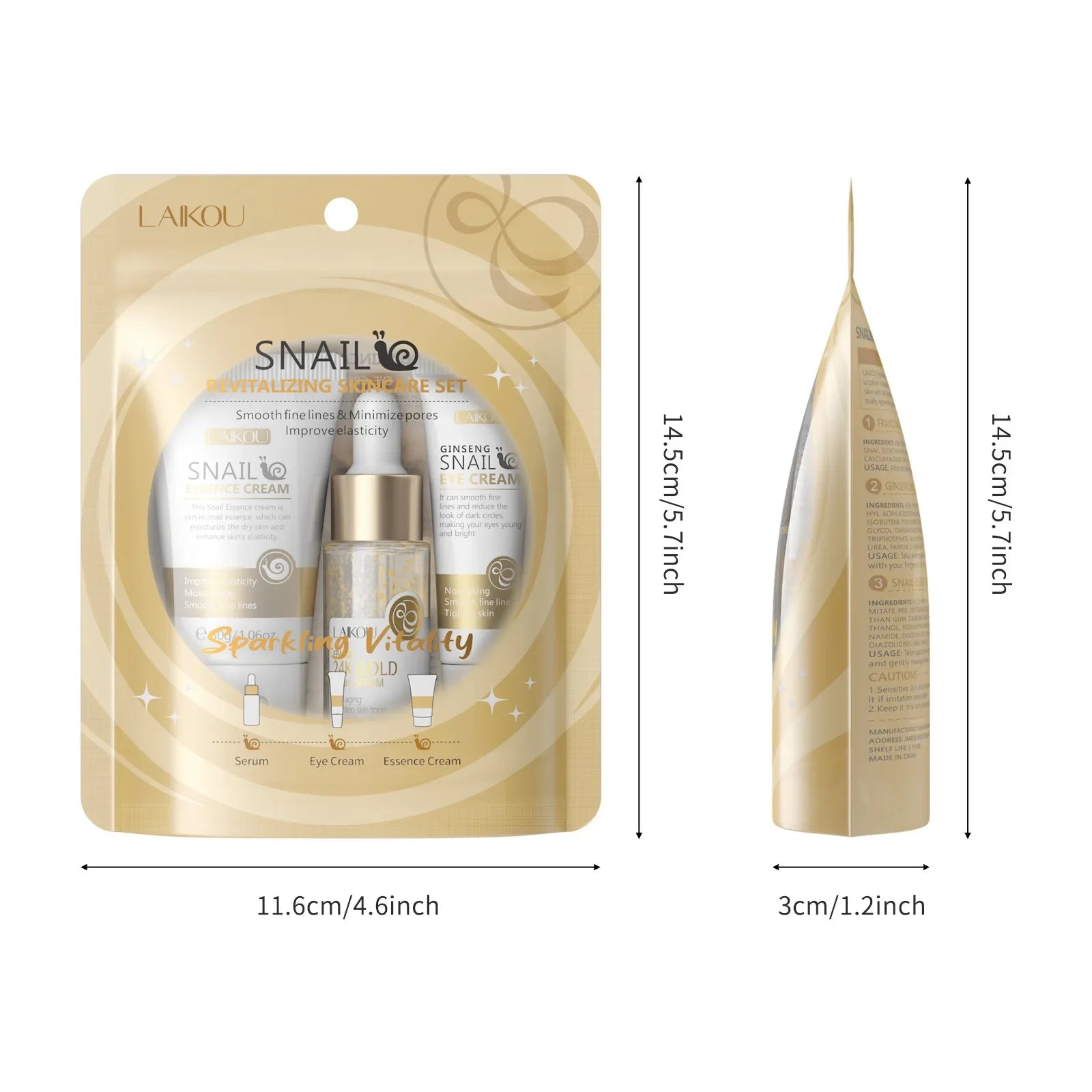 Kit Vitamina C LAIKOU Spa 3pz - Trattamento Illuminante Viso: Detergente + Siero + Crema | Scelta Top
