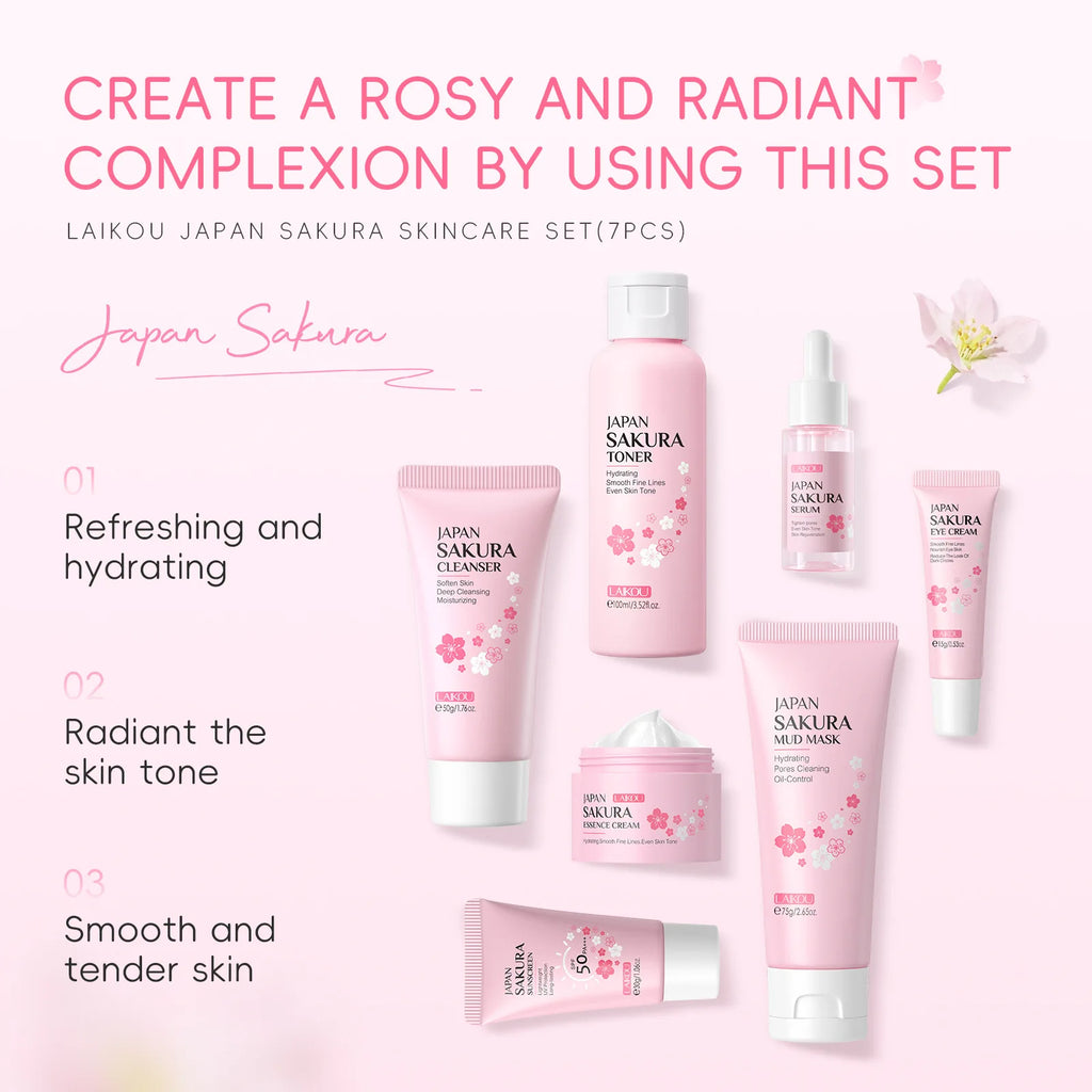 Kit Sakura Coreano Premium - K-Beauty Idratazione Profonda & Glass Skin