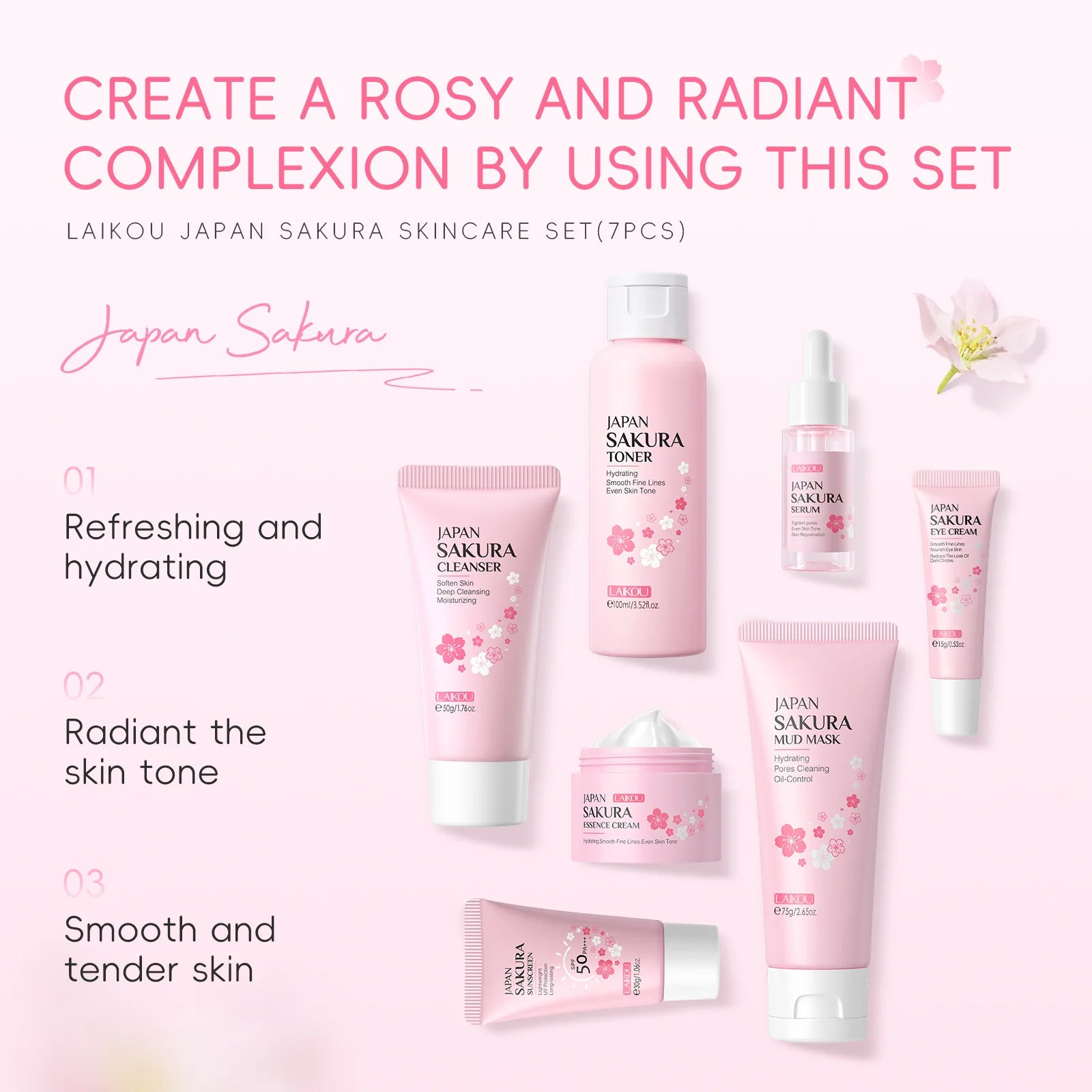 Kit Sakura Coreano Premium - K-Beauty Idratazione Profonda & Glass Skin
