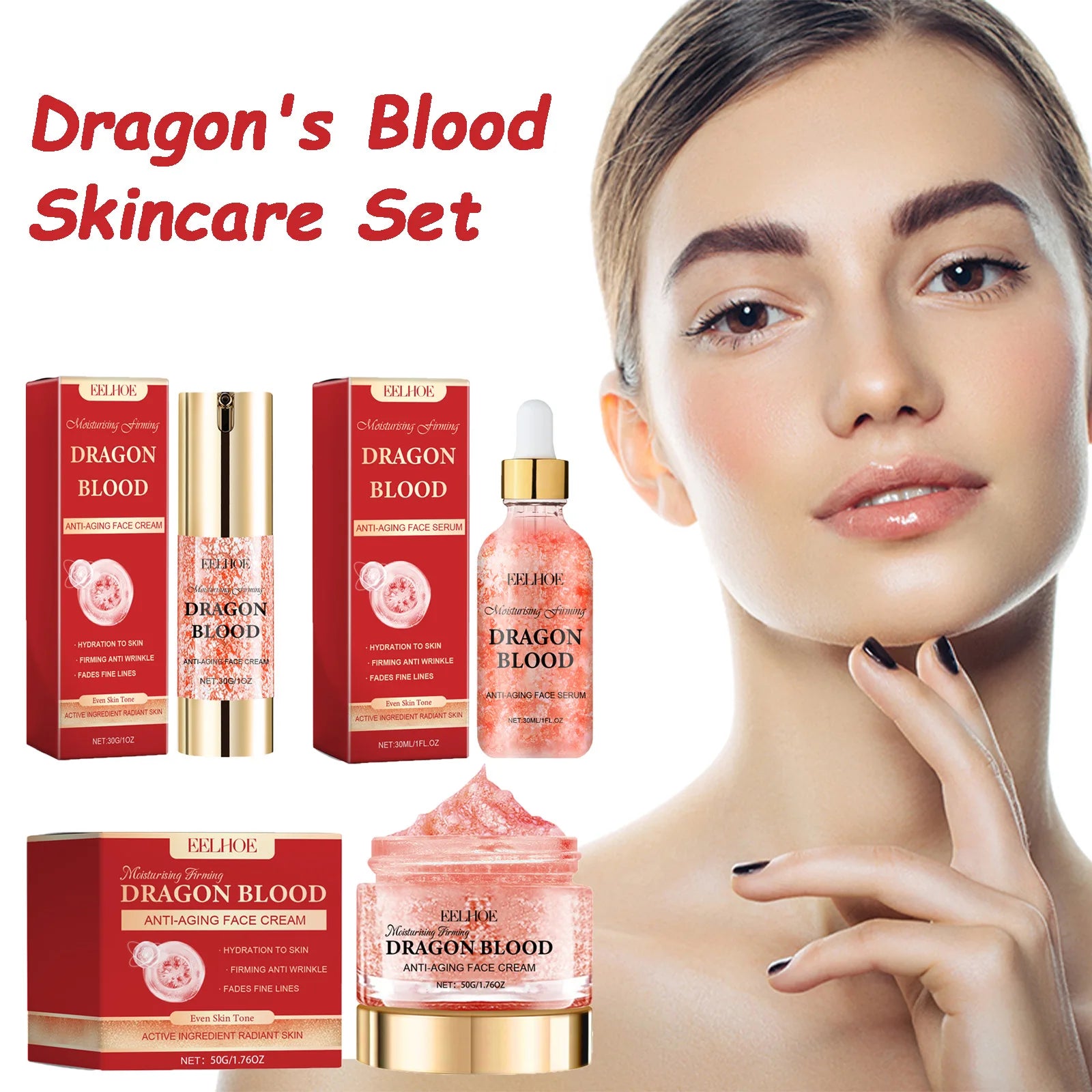 Kit Sangue di Drago EELHOE - Set Completo Anti-Macchie, Anti-Rughe, Riparatore Intensivo | Scelta Top