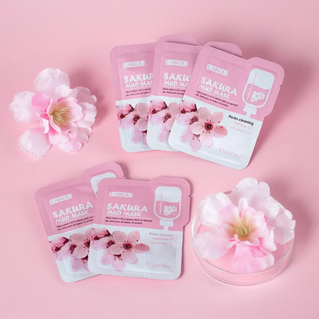 Kit Maschera Fango Sakura 10pz - Pori Perfetti & Anti-Punti Neri