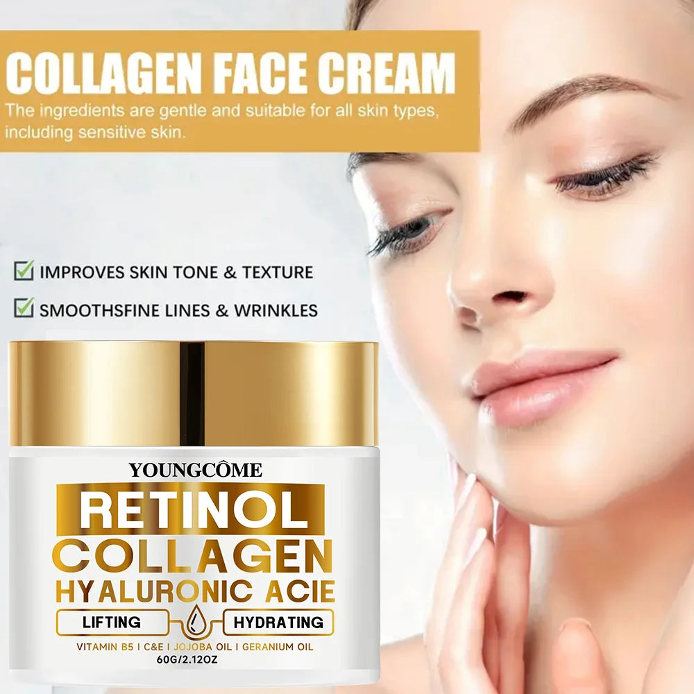 Crema Retinolo Gold + Collagene + Vitamine B5 C&E YOUNGCOME - Lifting Nutriente Anti-Rughe Luxury | Scelta Top