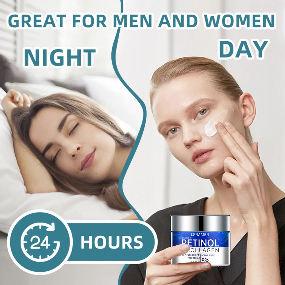 Crema Retinolo 5% + Collagene LGRAMER - Anti-Rughe Giorno e Notte, Rassodante Uomo Donna | Scelta Top
