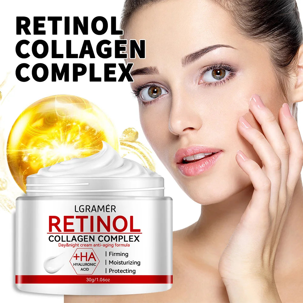Crema Retinolo + Collagene + Acido Ialuronico LGRAMÉR - Lifting 3-in-1 Anti-Rughe Giorno e Notte | Scelta Top