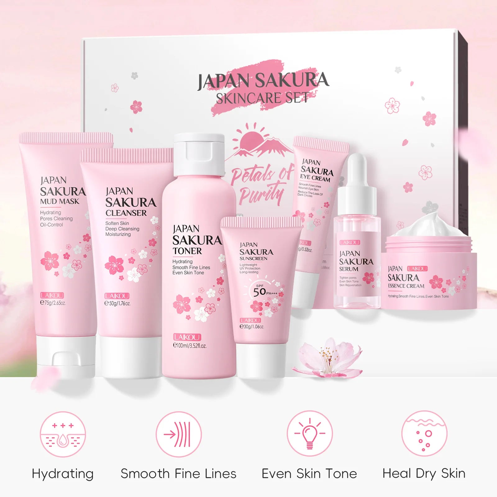 Kit Sakura Coreano Premium - K-Beauty Idratazione Profonda & Glass Skin