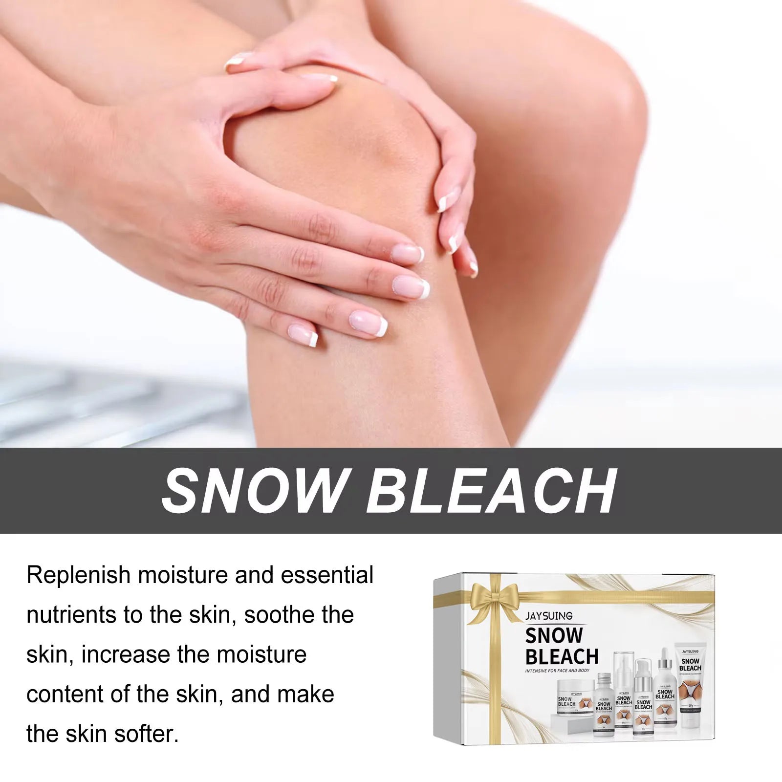 Kit Snow Glow JAYSUING - Trattamento Illuminante Zone Scure Corpo: Ascelle, Ginocchia, Inguine | Scelta Top