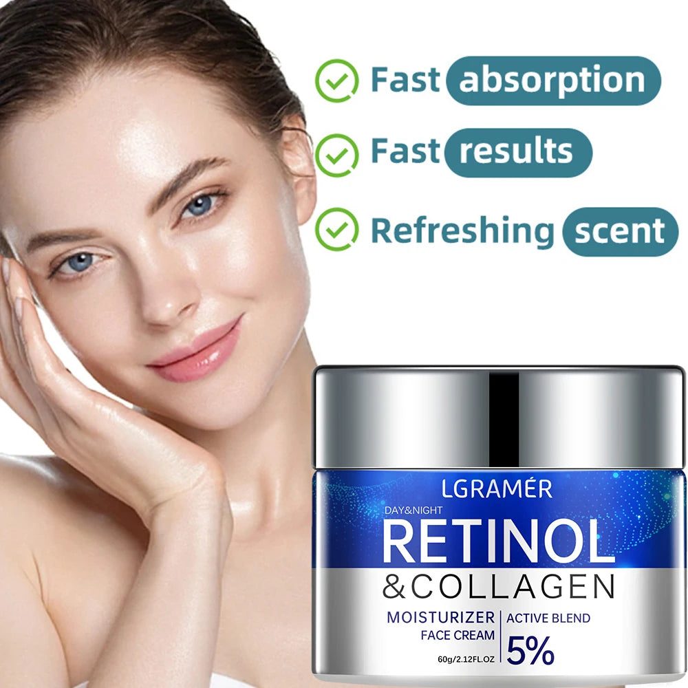 Crema Retinolo 5% + Collagene LGRAMER - Anti-Rughe Giorno e Notte, Rassodante Uomo Donna | Scelta Top