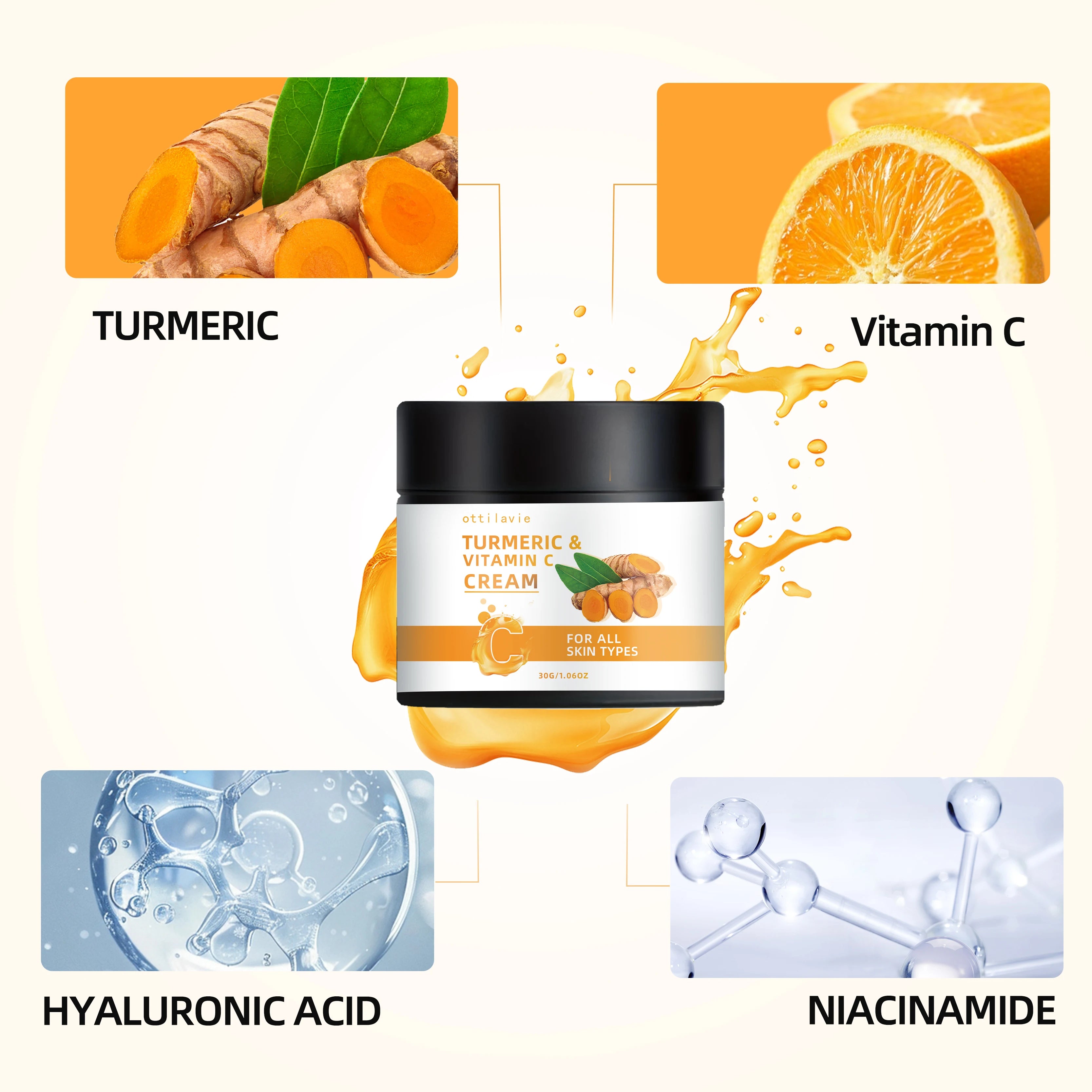 Crema Ottilavie Arancia + Vitamina C Unisex - Idratante Illuminante Anti-Grigiore | Scelta Top