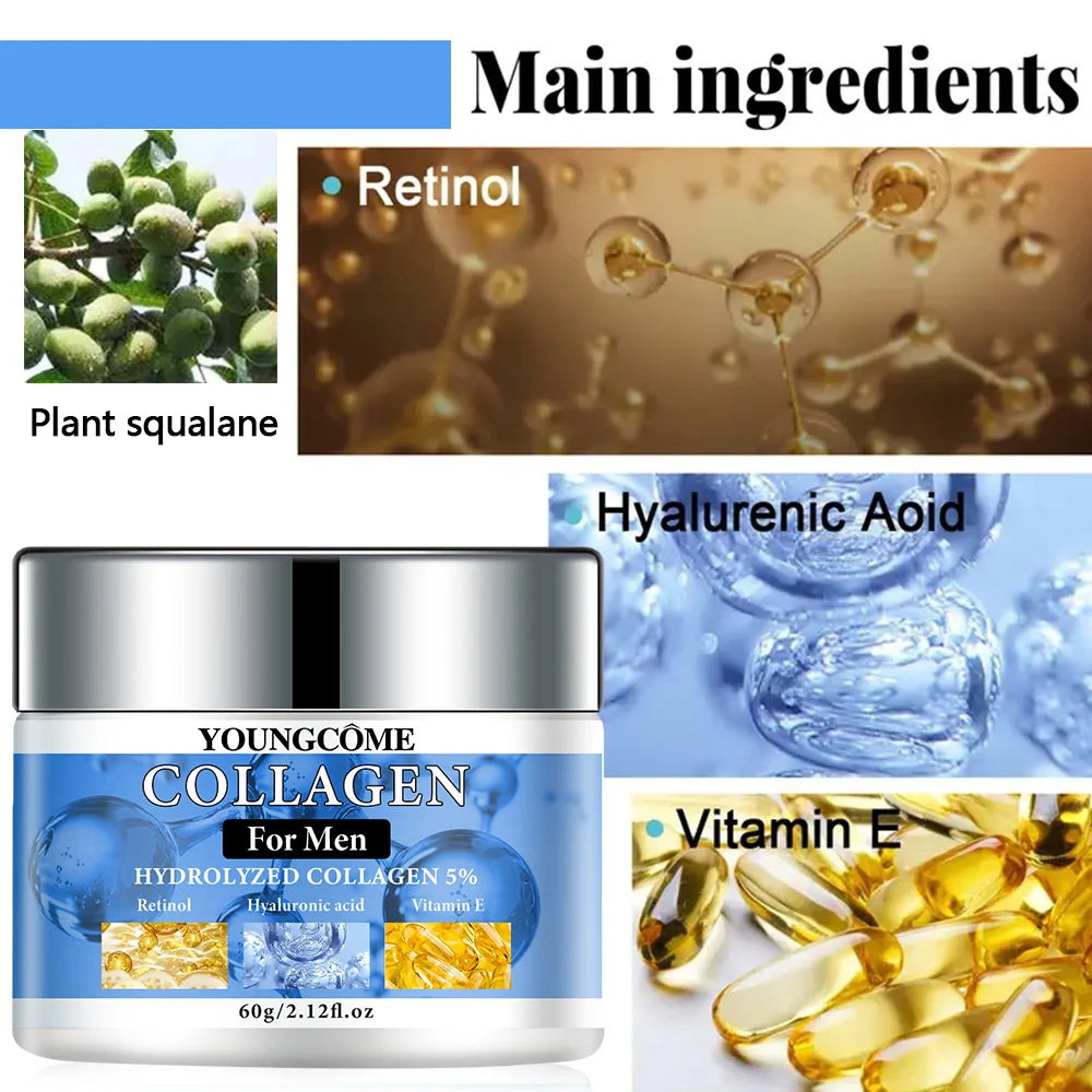 Crema Uomo Collagene + Retinolo 5% - Anti-Rughe Rassodante Viso 60g | Scelta Top