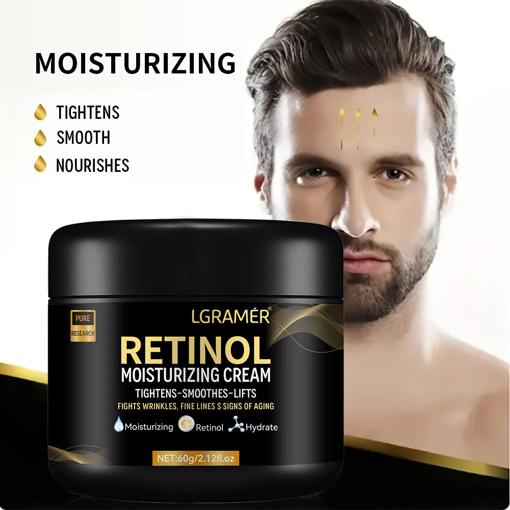 Crema Viso Uomo Retinolo LGRAMER - Anti-Rughe, Anti-Età, Idratante Forte Pelle Maschile | Scelta Top