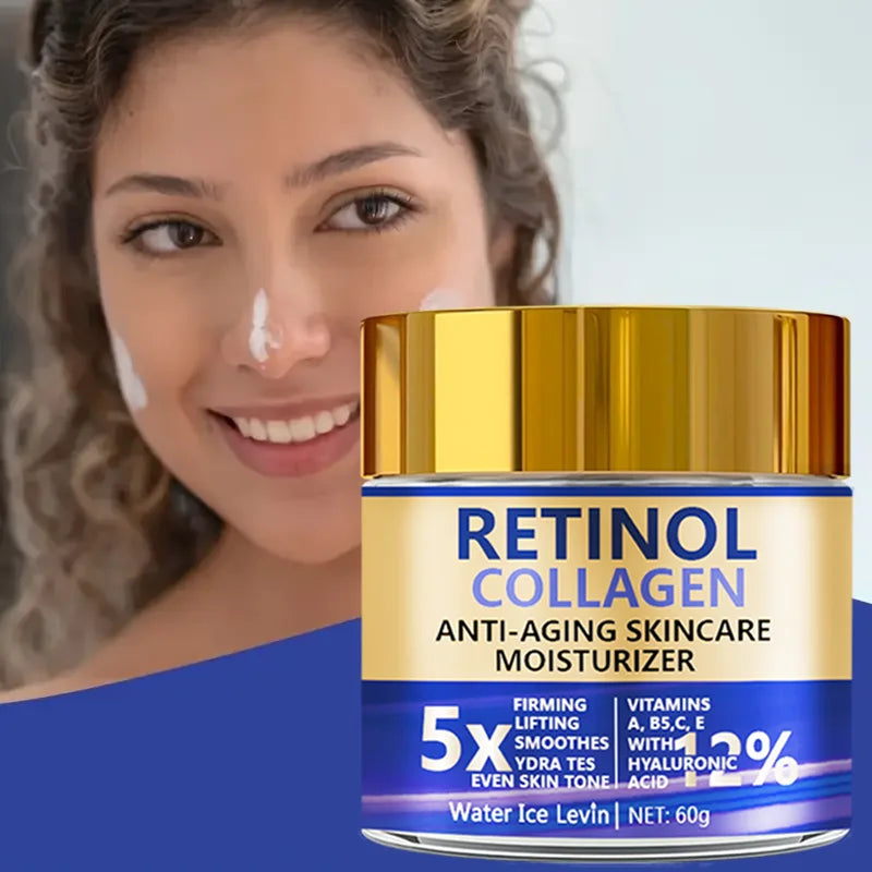 Crema Retinolo 2% + Collagene 5x Advanced - Anti-Rughe Giorno e Notte, Rassodante Unisex 60g | Scelta Top