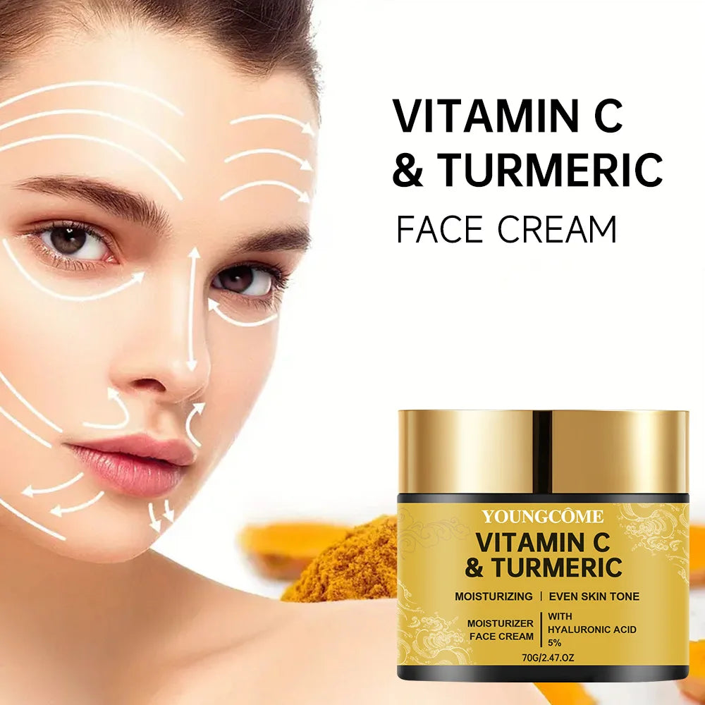 Crema Viso Vitamina C & Curcuma - Illuminante Anti-Macchie, Whitening Naturale Unisex | Scelta Top