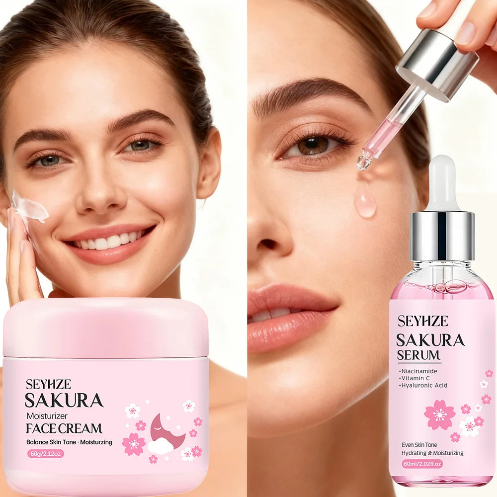 Kit Essenza + Crema Collagene Sakura SEYHZE - Effetto Lifting & Anti-Rughe