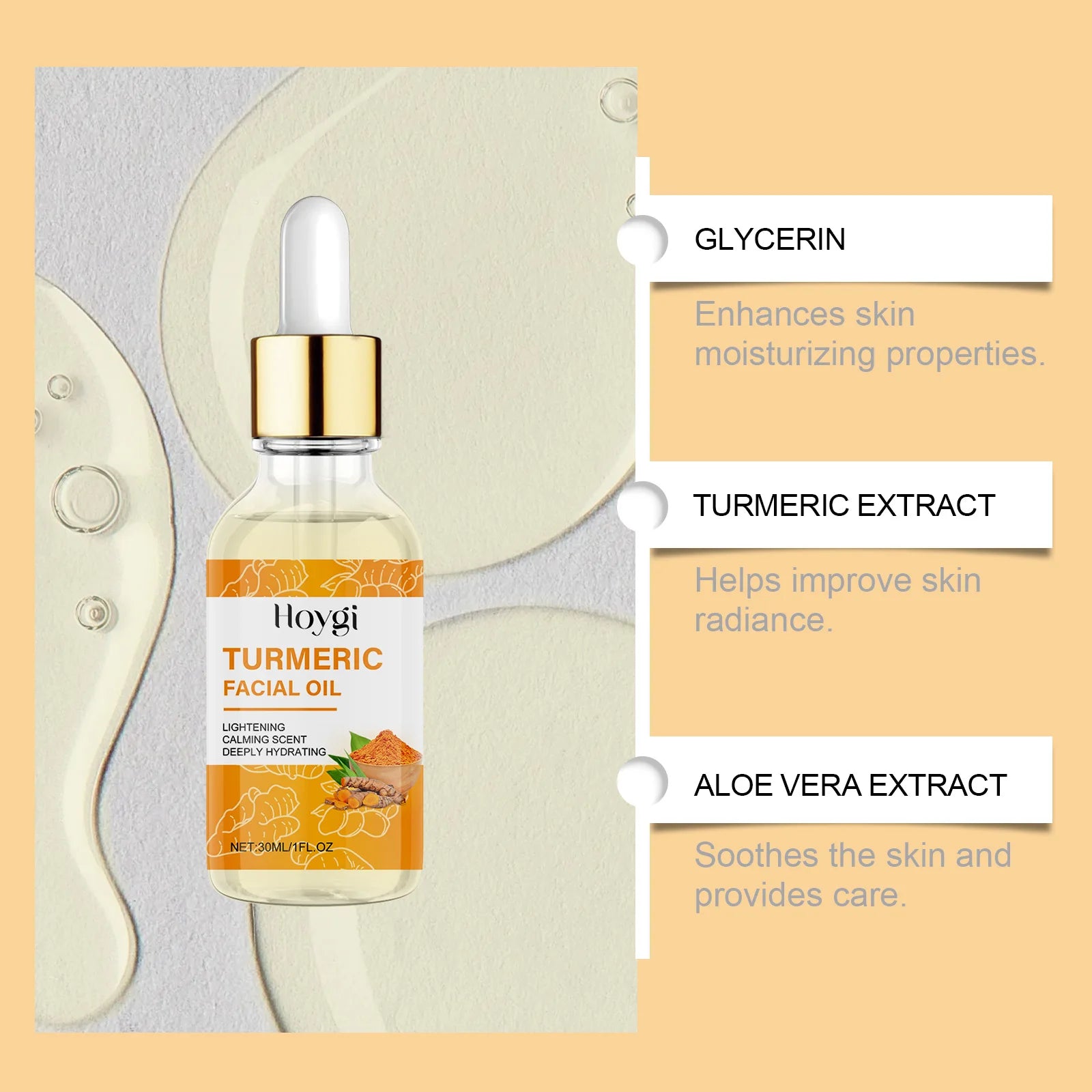 Kit Curcuma HOYGI 3pz - Olio + Crema + Sapone Anti-Macchie, Anti-Acne, Luminosità Ayurveda | Scelta Top