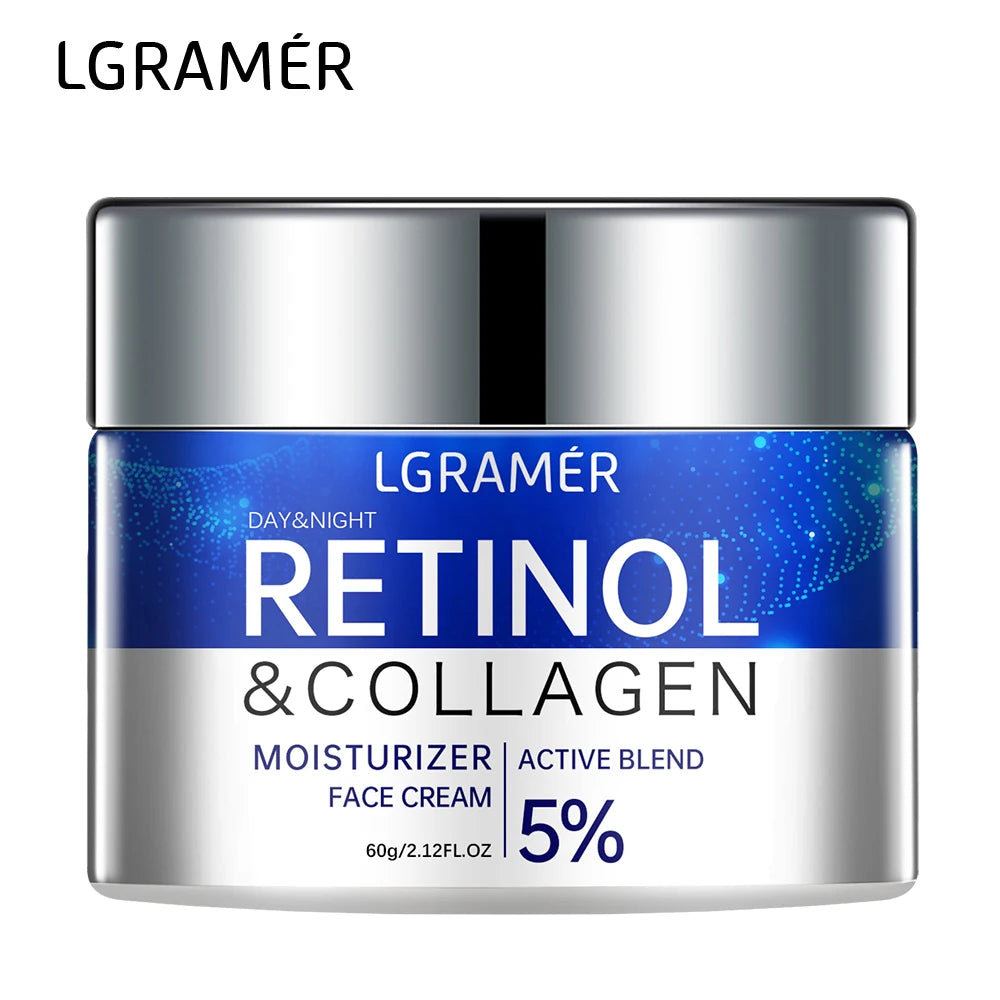 Crema Retinolo 5% + Collagene LGRAMER - Anti-Rughe Giorno e Notte, Rassodante Uomo Donna | Scelta Top