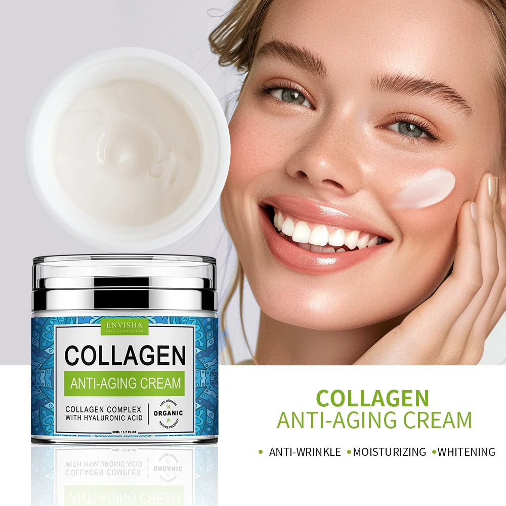 Crema Collagene + Acido Ialuronico ENVISHA - Anti-Rughe Profonde Rimpolpante Giorno/Notte | Scelta Top
