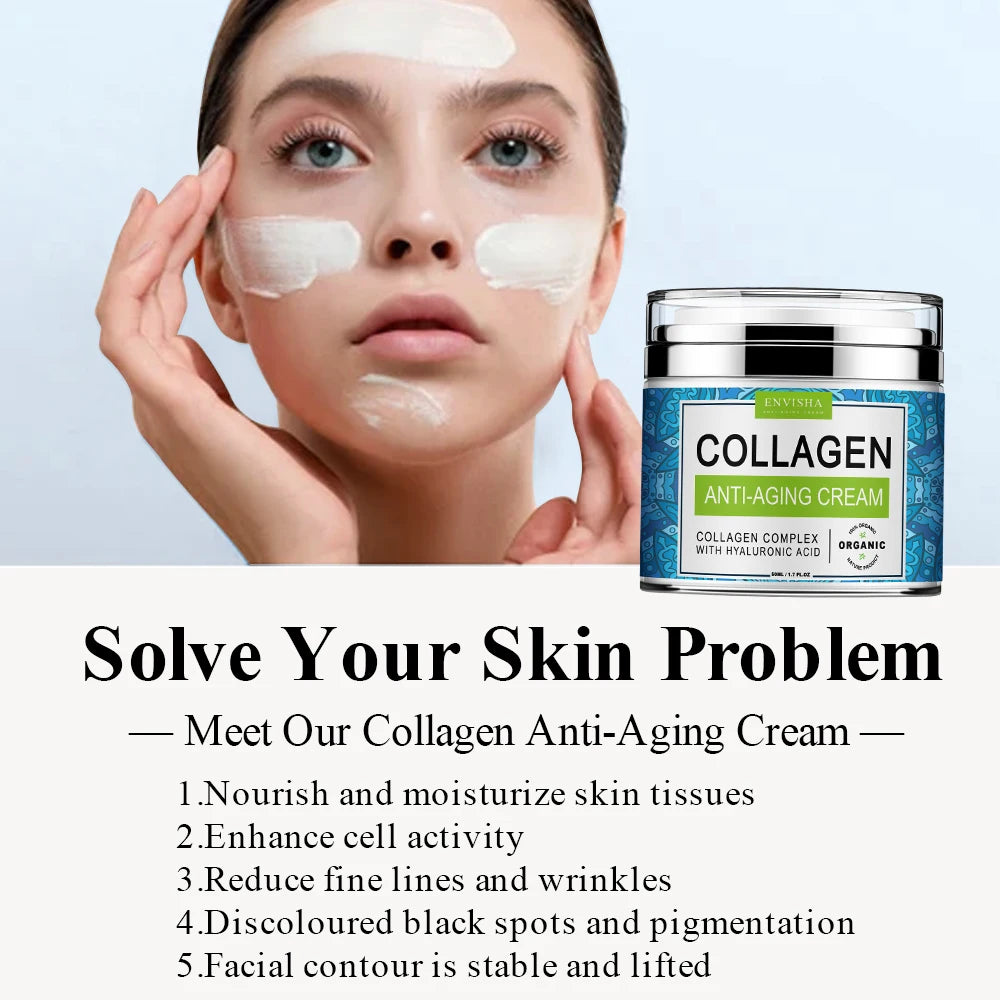 Crema Collagene + Acido Ialuronico ENVISHA - Anti-Rughe Profonde Rimpolpante Giorno/Notte | Scelta Top